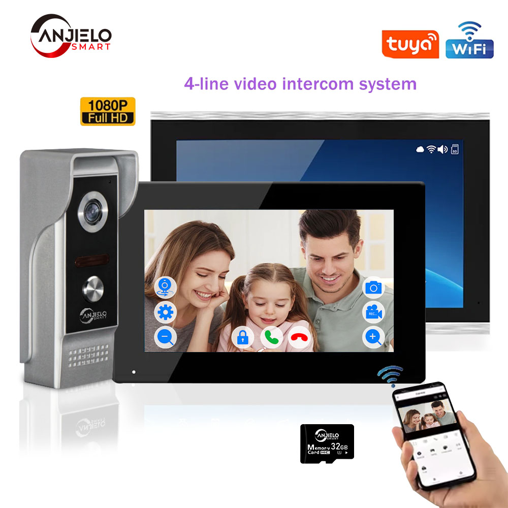 Home Security Cameras Uk - ANJIELO Tuya WiFi 1080P Video Doorbell