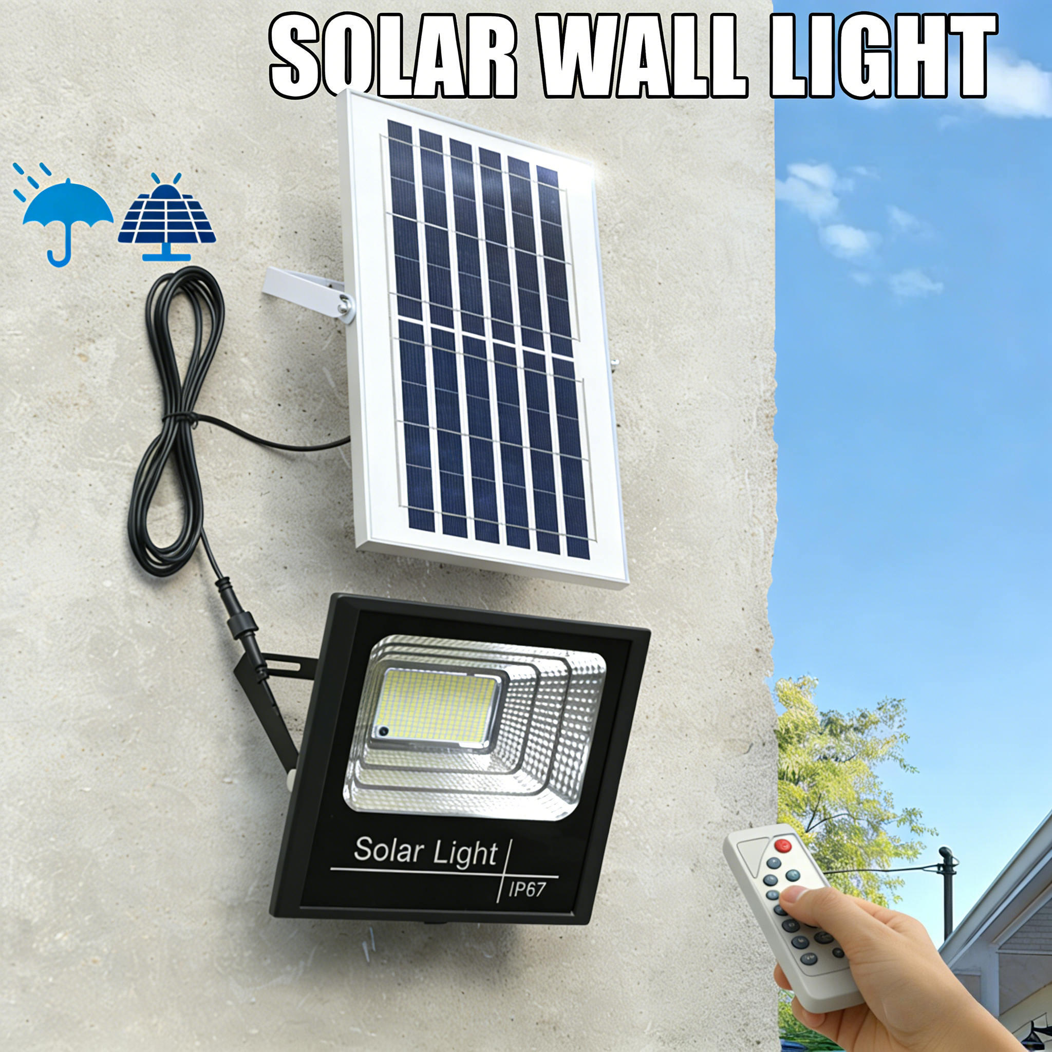 Home Security Flood Lights - High Brightness 50W Solar Street Light