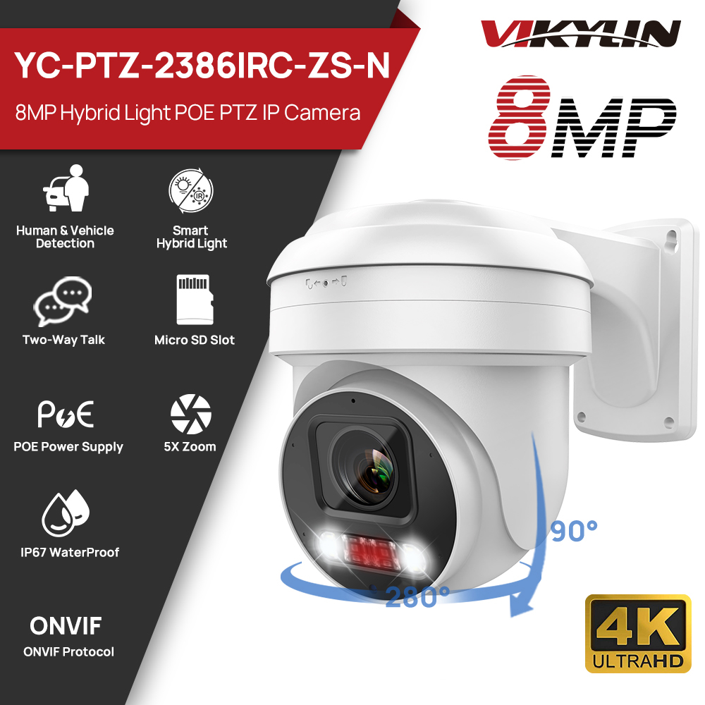 Home Security Google Camera - Vikylin PTZ 5X Optical Zoom 8MP