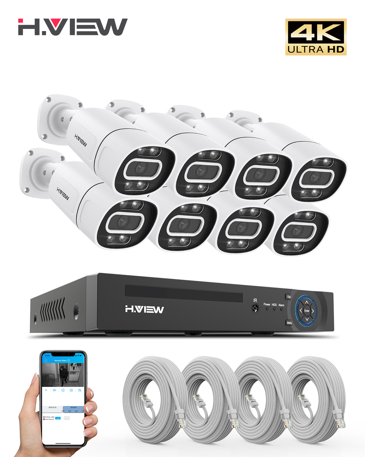 Home Security And Cctv - H.View 4K 5Mp 8Mp poe Cctv