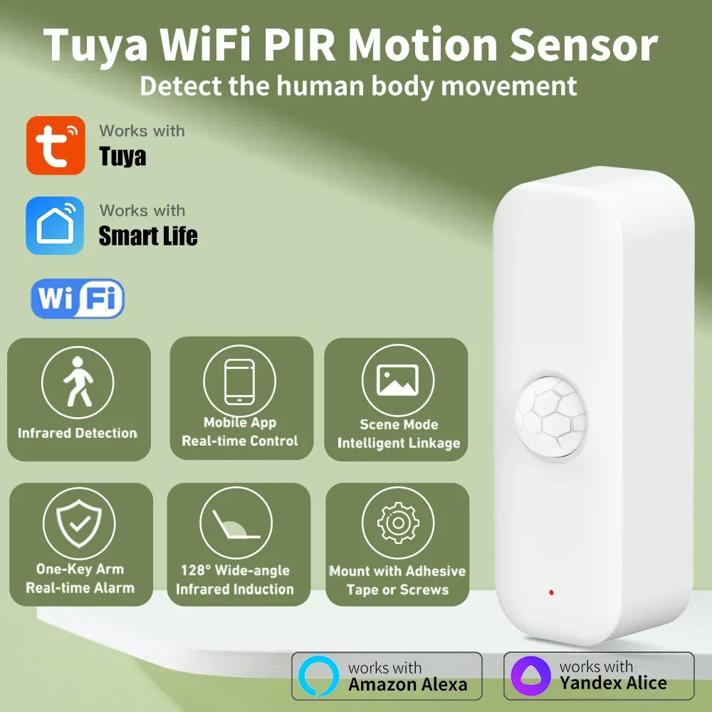 Home Security With Alarm - Tuya WiFI Zigbee PIR Motion Sensor
