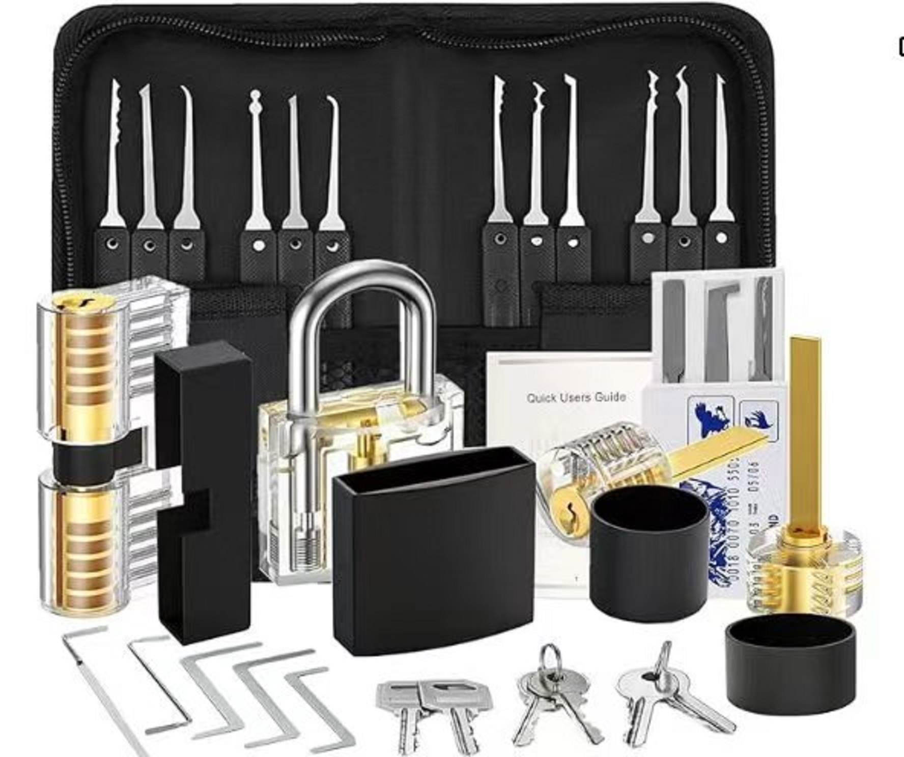 Lock Picking Set - Locksmith Hand Tools with Practice Padlock
