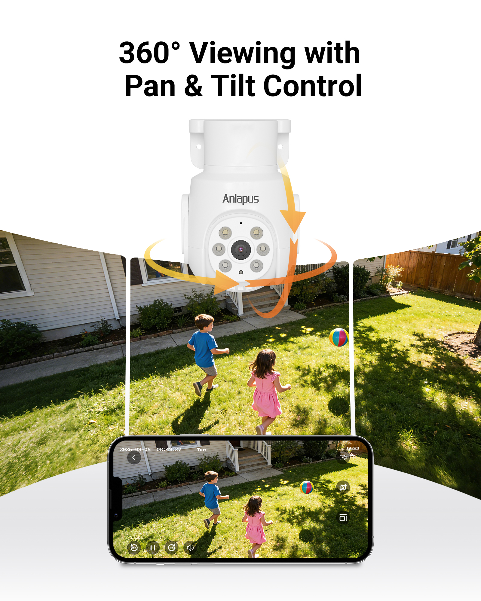 Anlapus 5MP Pan Tilt Wired Sec - Home Security And Cctv 评论和价格
