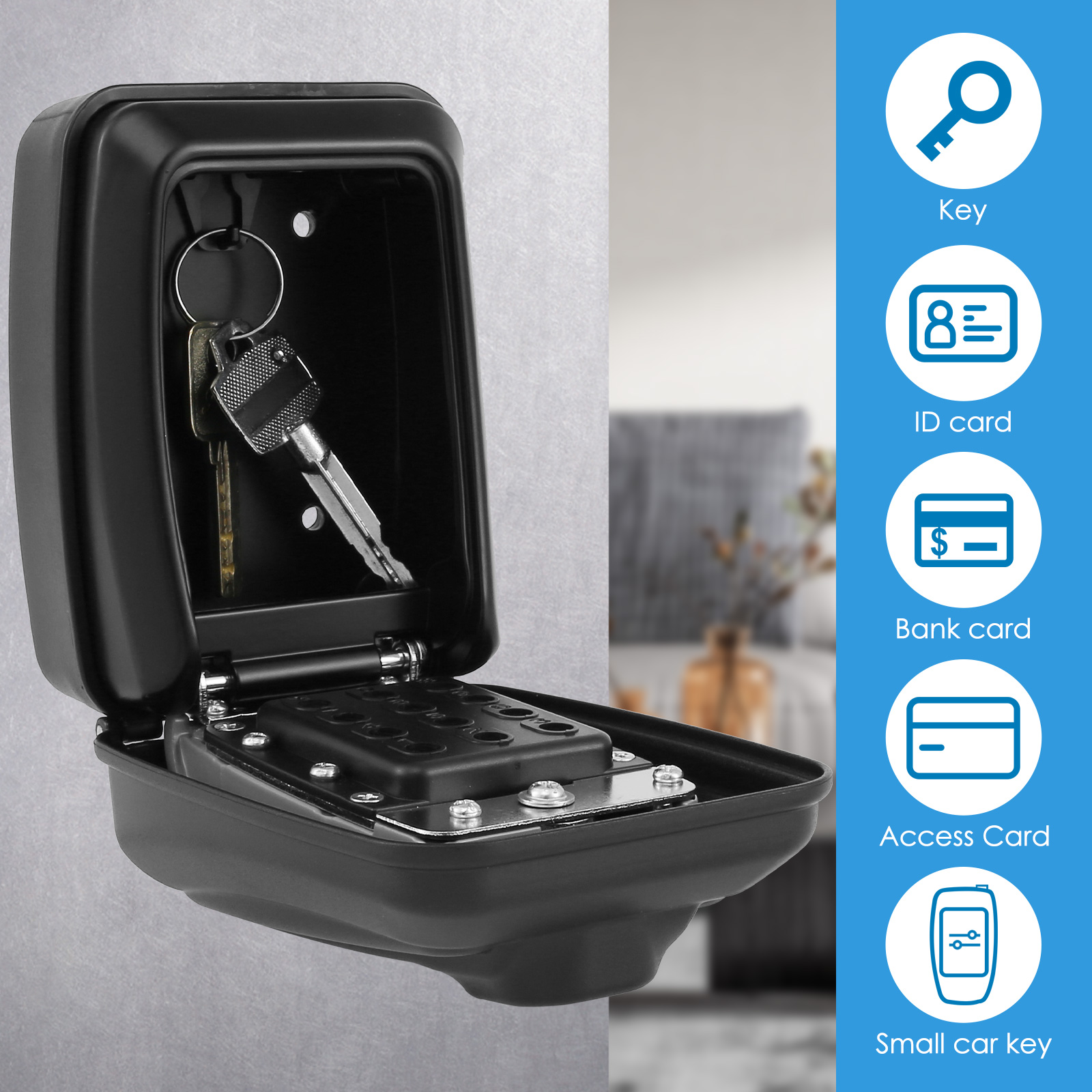 Key Lock Box Wall-Mount Secret - Home Security Essential 评论和价格