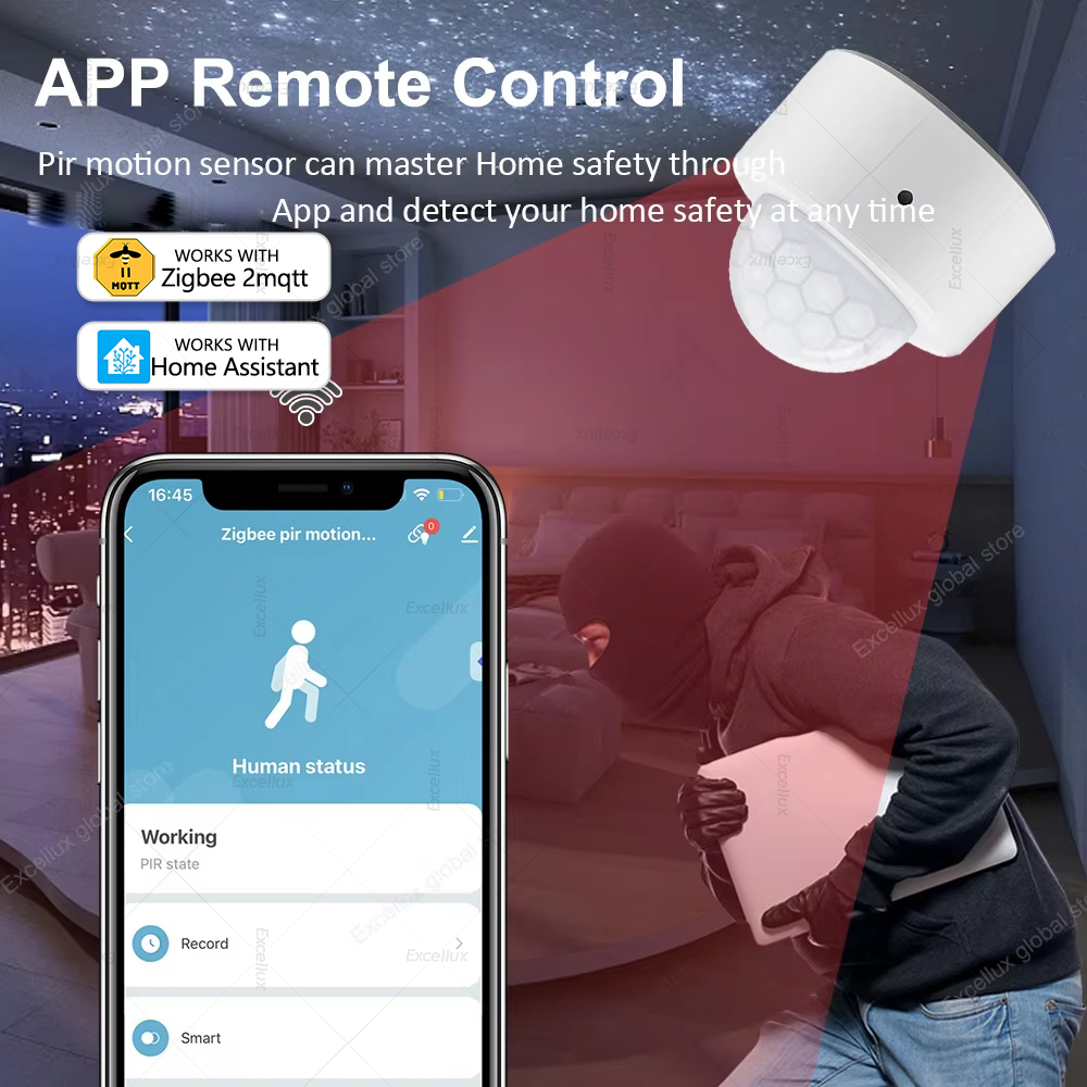 ZigBee PIR Motion Sensor Mini  - Home Security With Alarm 评论和价格