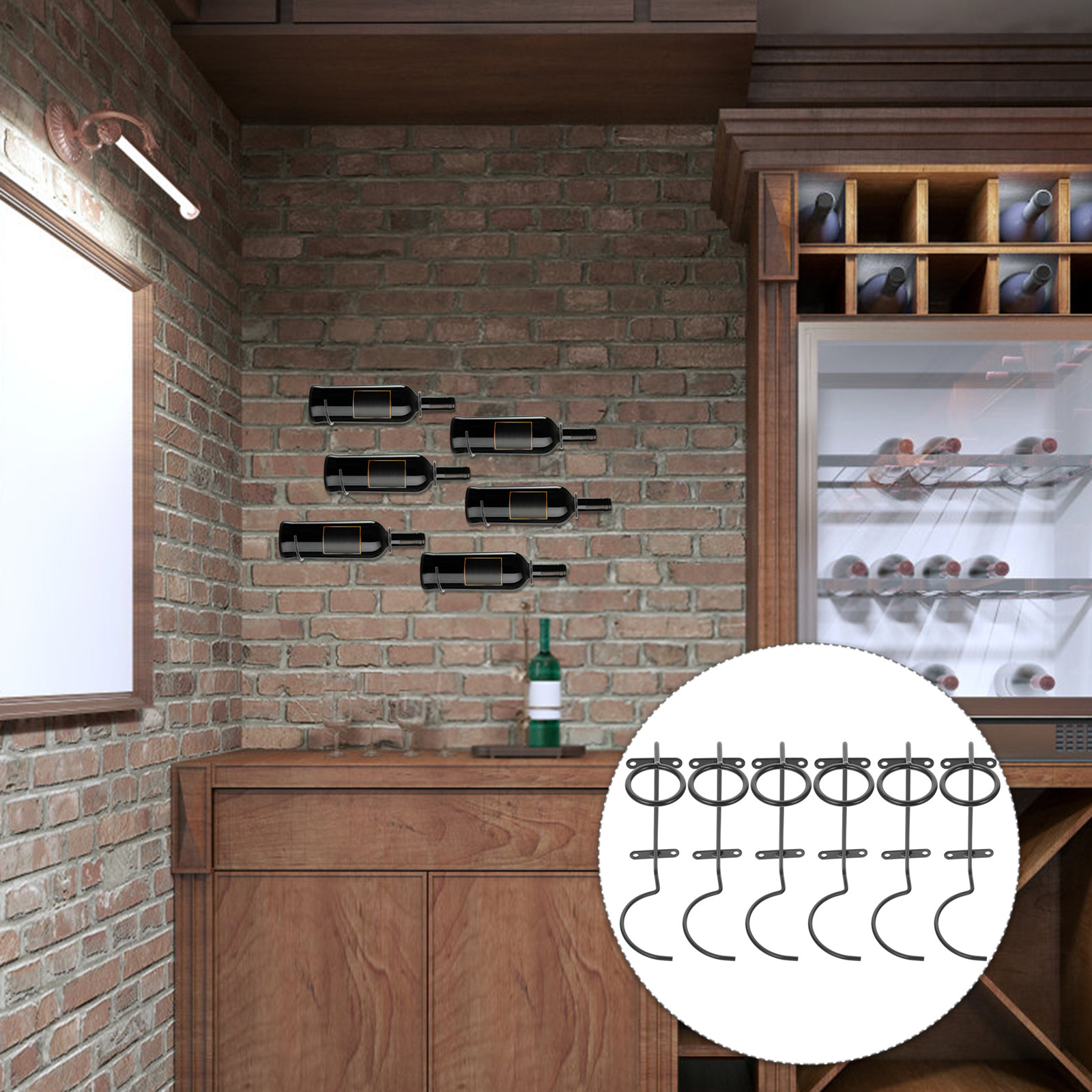 6Pcs Metal Wine Rack Wall Moun - Home Security Kitchener 评论和价格