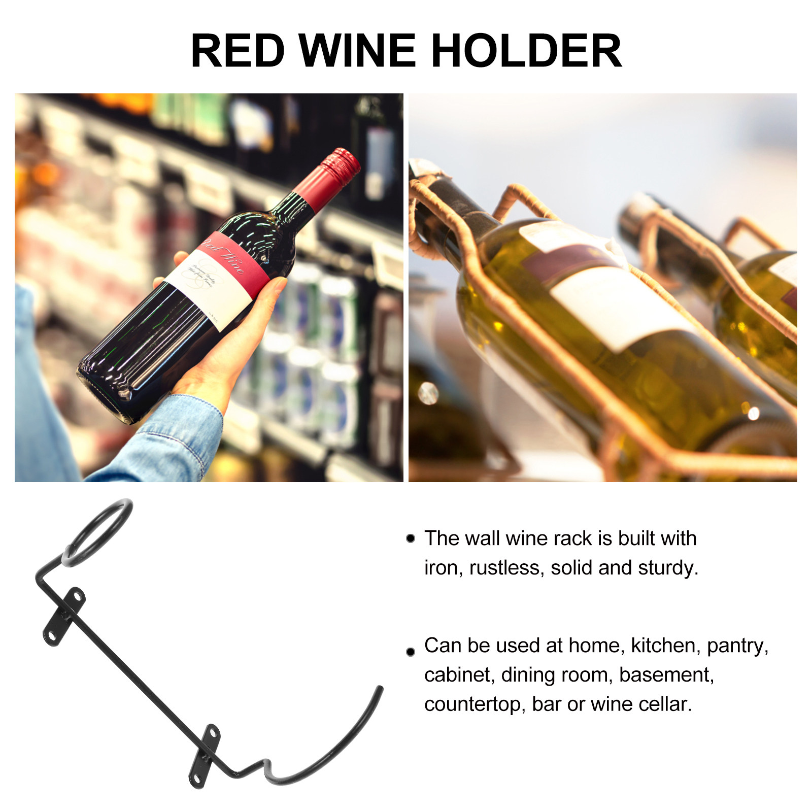 6Pcs Metal Wine Rack Wall Moun - Home Security Kitchener 评论和价格