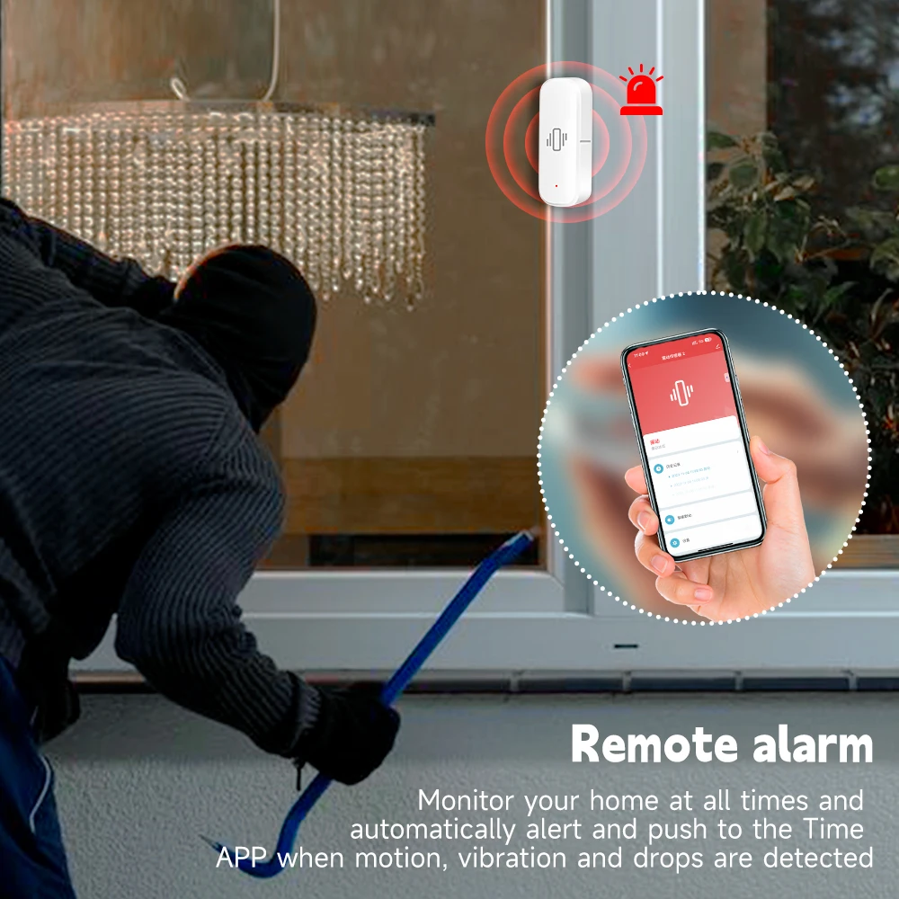 WiFi/Zigbee Smart Vibration Se - Home Security With Alarm 评论和价格