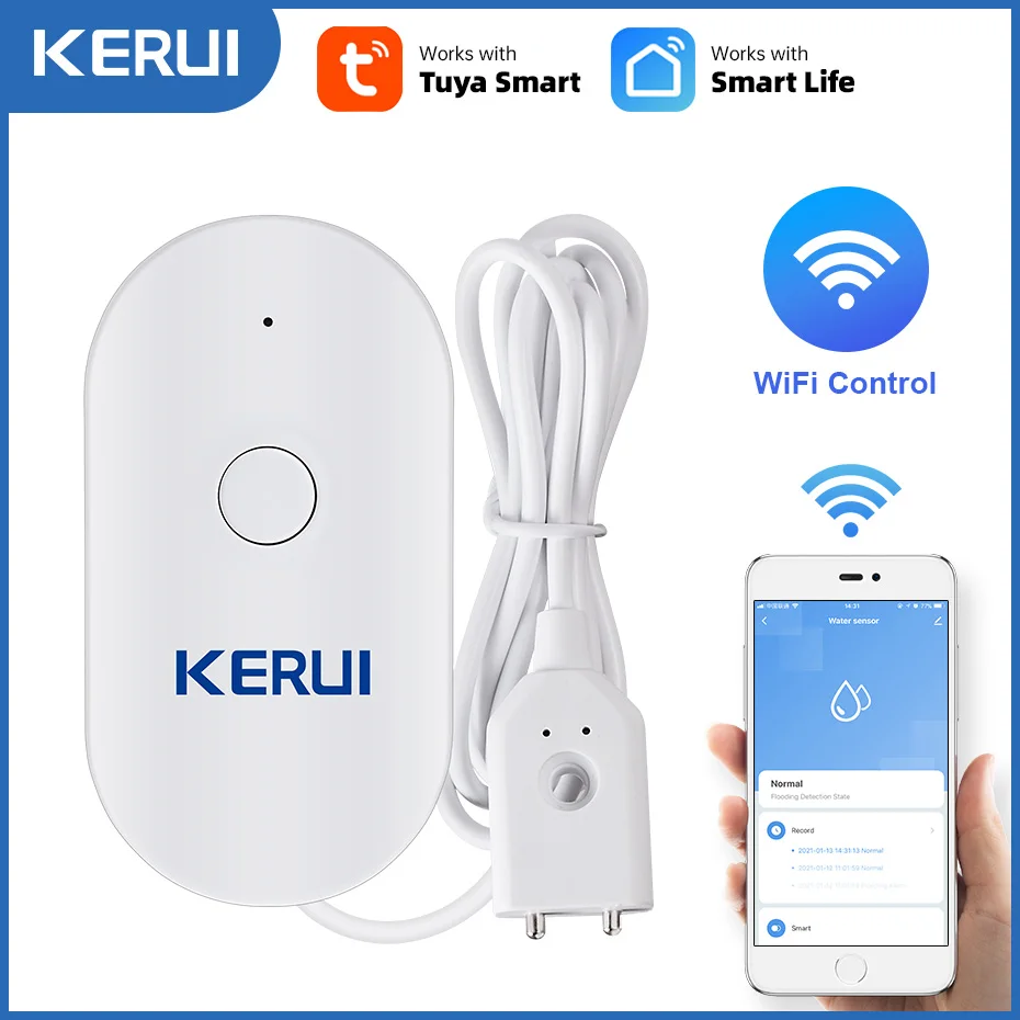 KERUI WiFi Water Sensor Smart  - Home Security Kitchener 评论和价格