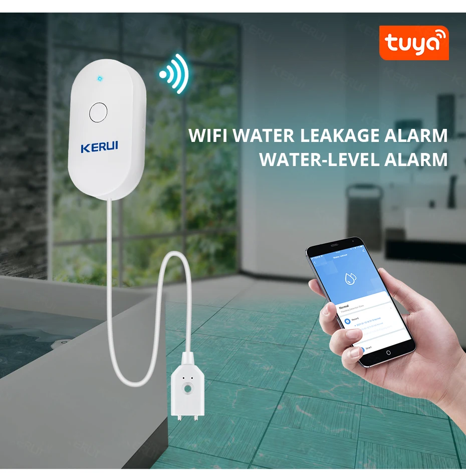 KERUI WiFi Water Sensor Smart  - Home Security Kitchener 评论和价格
