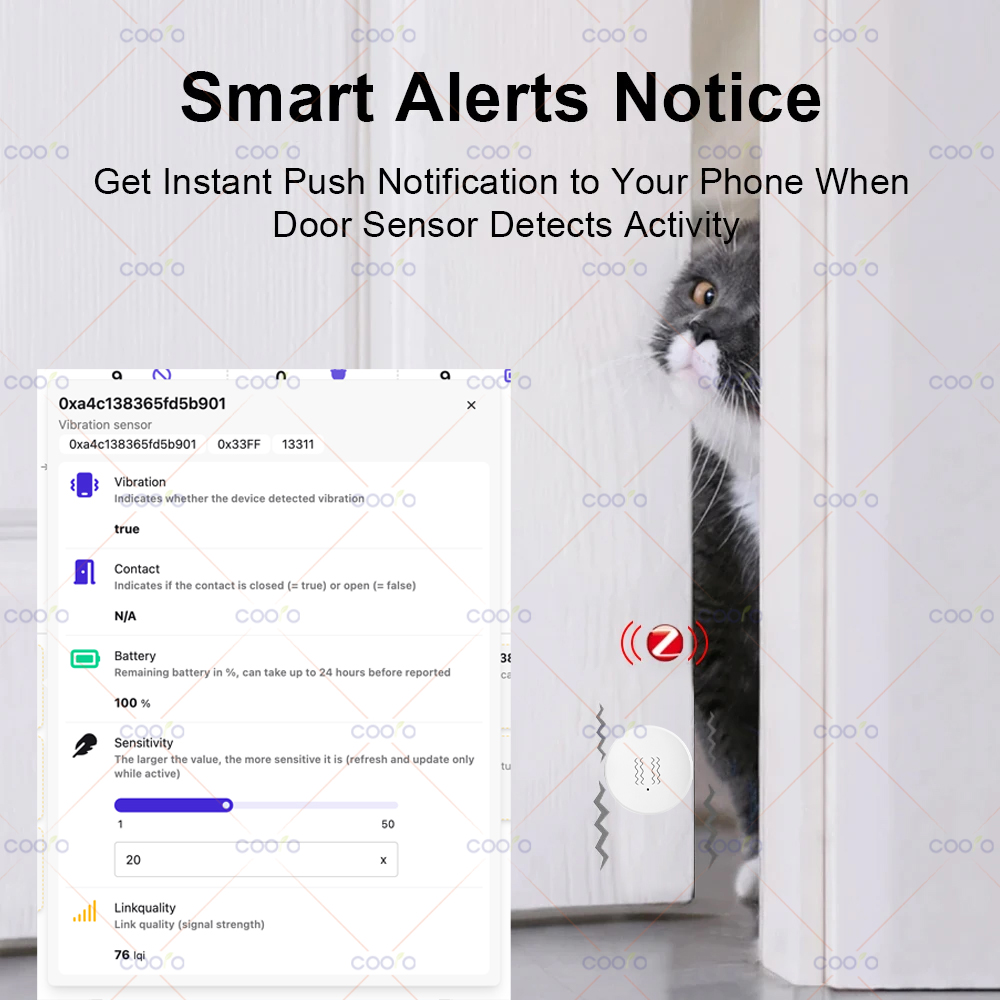 ZigBee 3.0 Vibration Sensor Re - Home Security With Alarm 评论和价格
