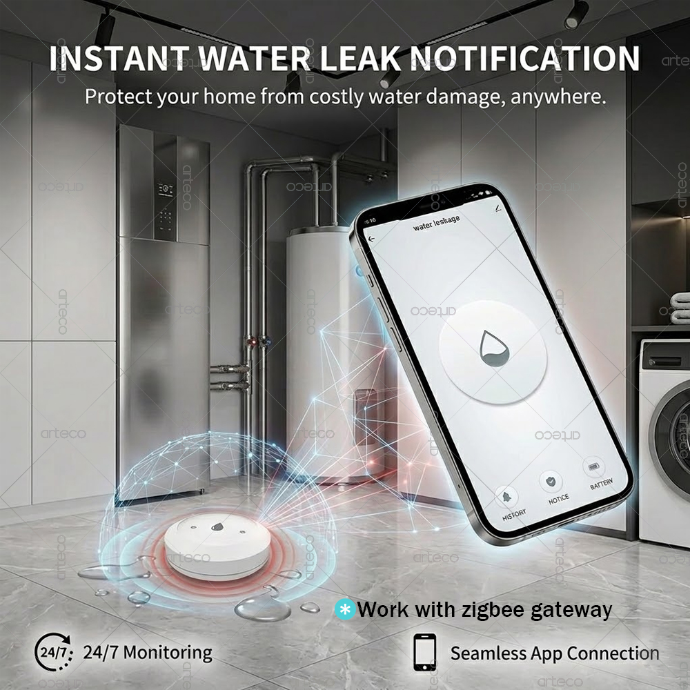 Zigbee Water Leak Sensor Flood - Home Security Kitchener 评论和价格