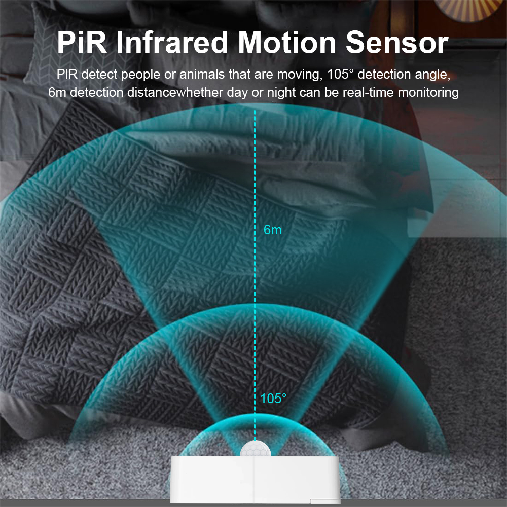 New Tuya WiFi PIR Motion Detec - Home Security With Alarm 评论和价格