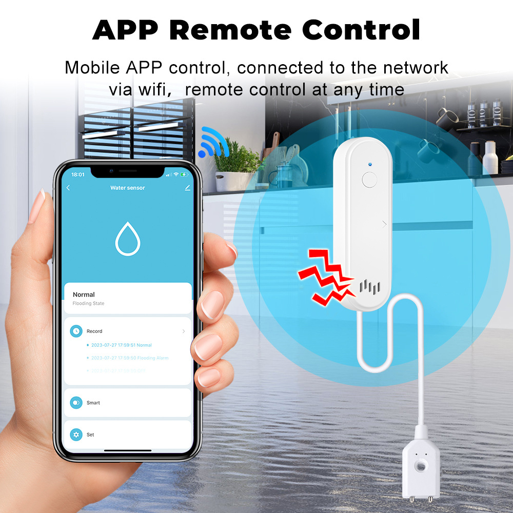 WiFi Water Sensor Tuya Leak Se - Home Security With Ai 评论和价格