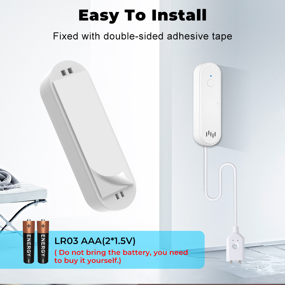 WiFi Water Sensor Tuya Leak Se - Home Security With Ai 评论和价格