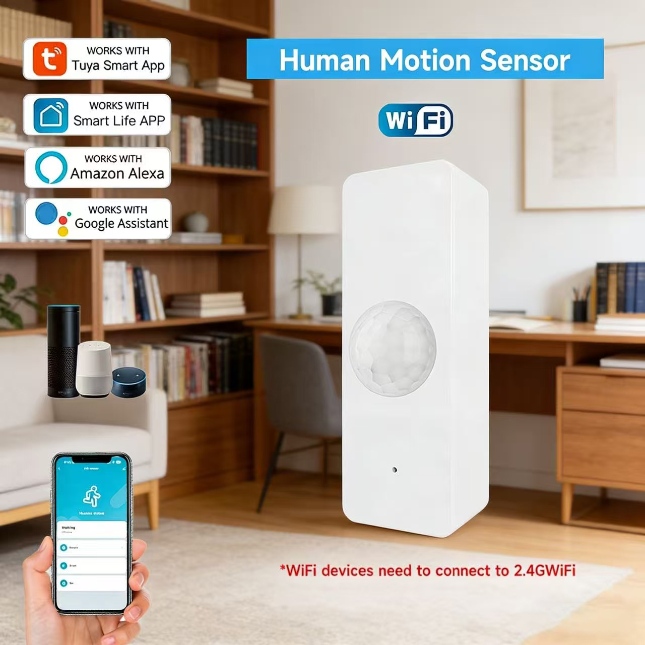 WiFi Smart PIR Motion Sensor T - Home Security With Alarm 评论和价格