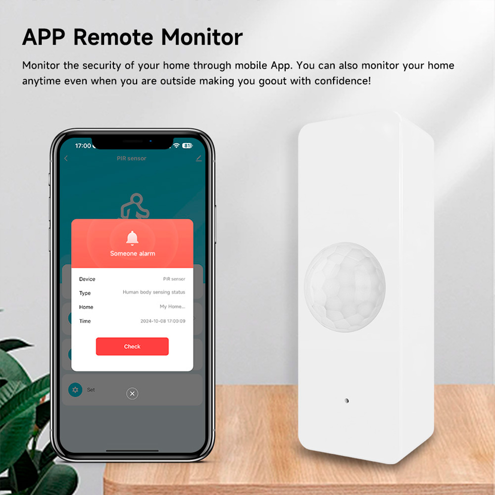 WiFi Smart PIR Motion Sensor T - Home Security With Alarm 评论和价格