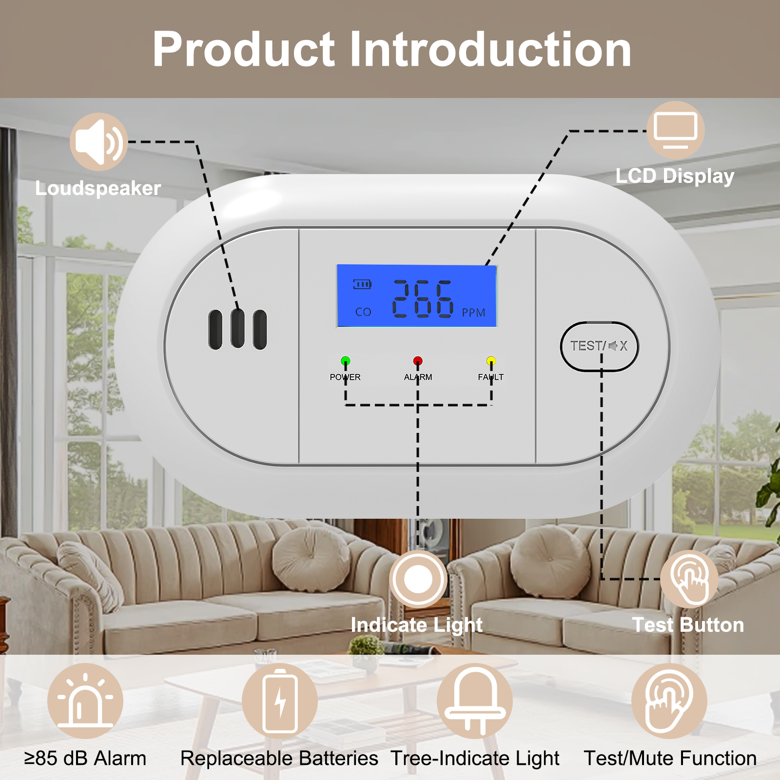 LCD Display Carbon Monoxide Al - Home Security Kitchener 评论和价格