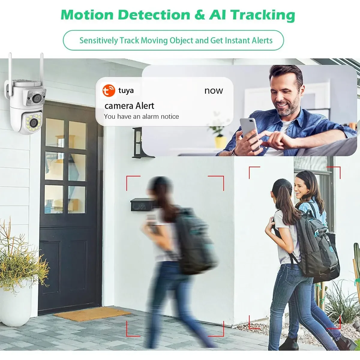 Dual-Lens Dual-Screen PTZ Secu - Home Security Google Camera 评论和价格