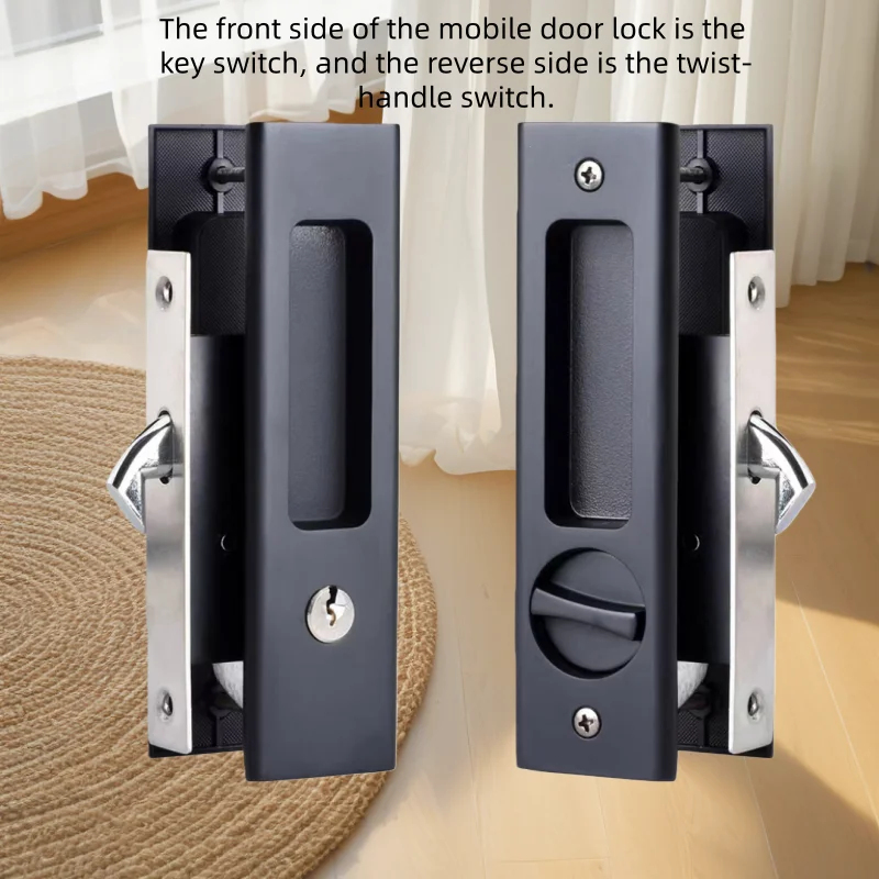 Black Sliding Door Lock with K - Home Security Door 评论和价格