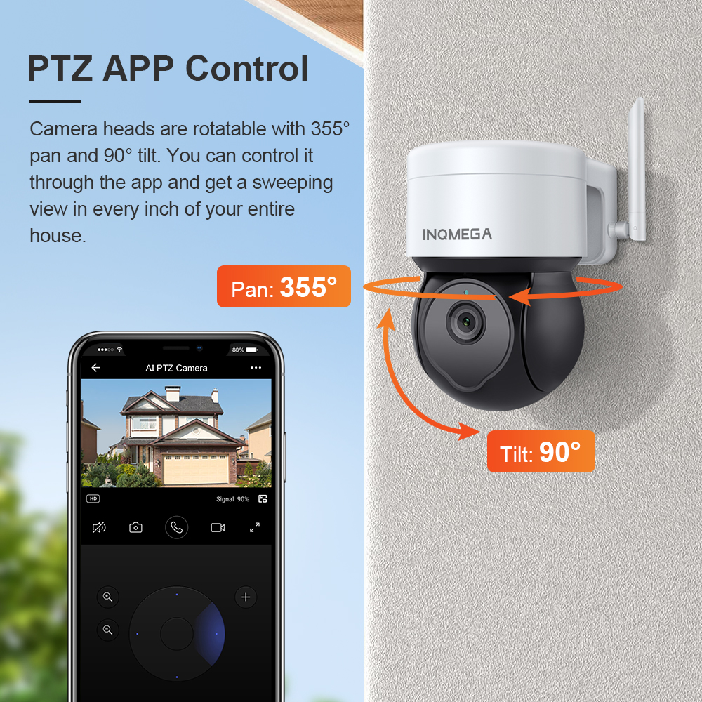 INQMEGA 5MP Tuya Outdoor PTZ C - Home Security Google Camera 评论和价格