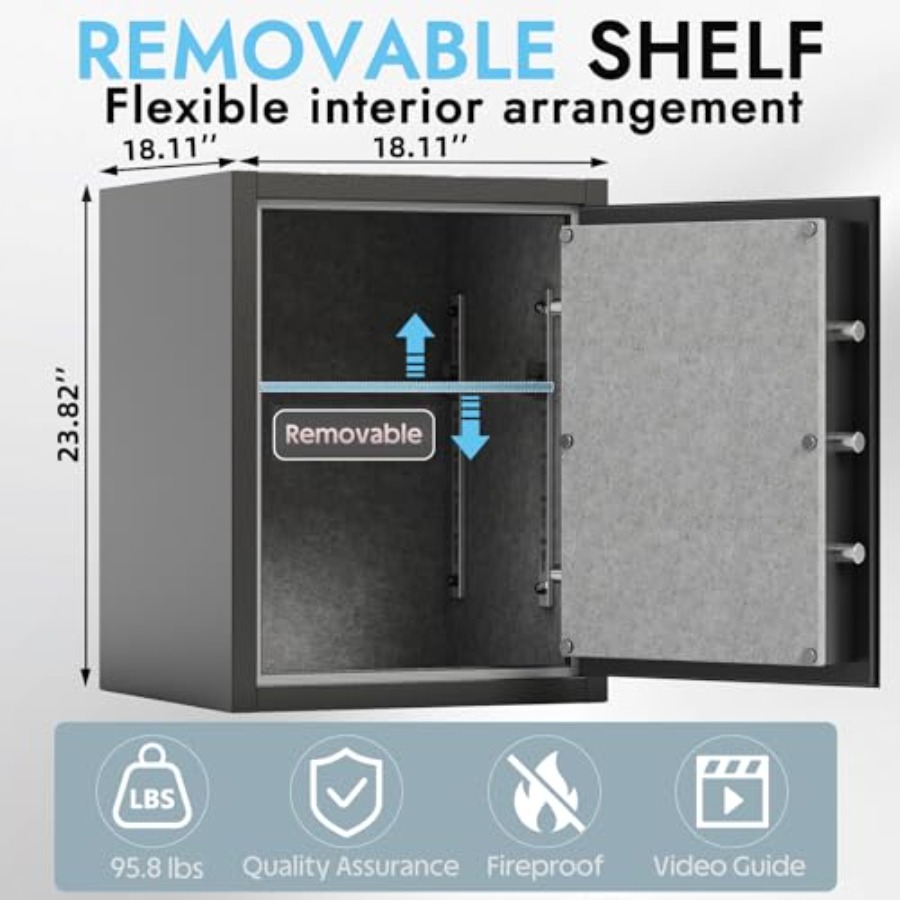 Biometric Fireproof Safe Box f - Home Security Keypad 评论和价格