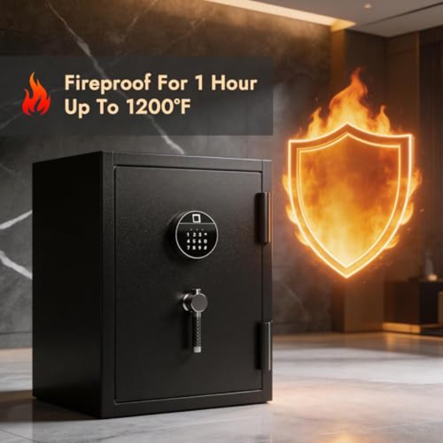 Biometric Fireproof Safe Box f - Home Security Keypad 评论和价格