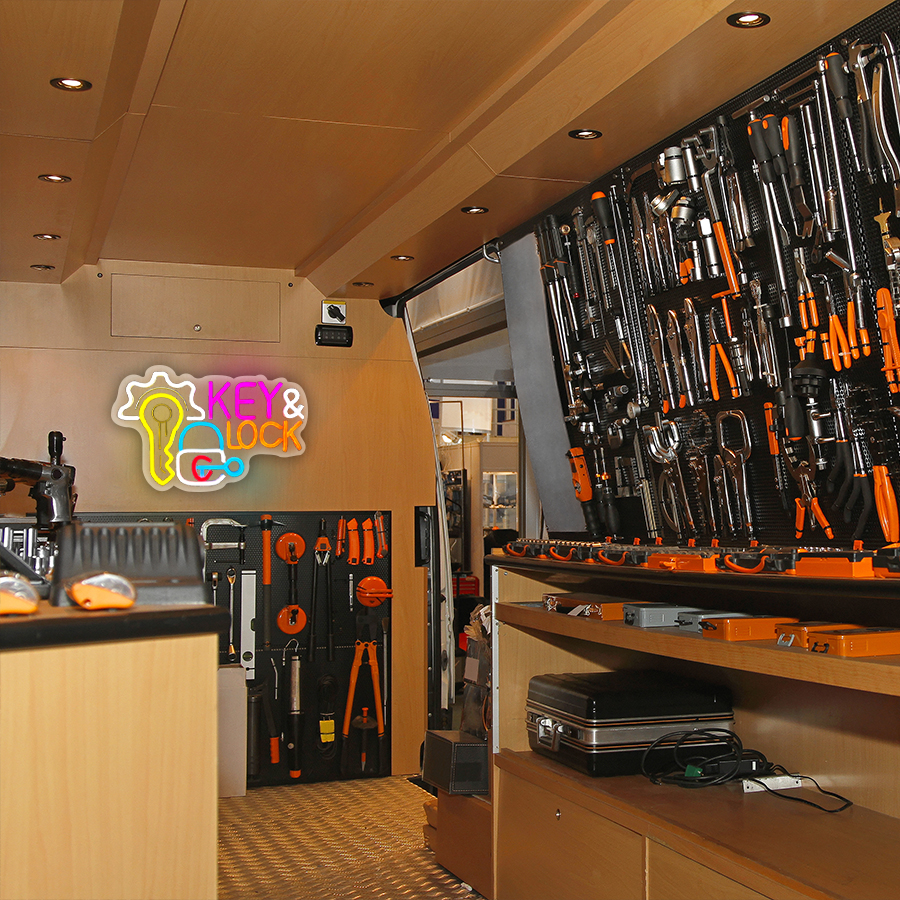 Key and Lock Neon Sign for Wal - Home Security Essential 评论和价格