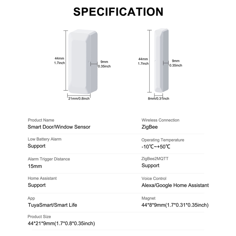 ABLG Tuya Zigbee Door Sensor W - Home Security Door 评论和价格