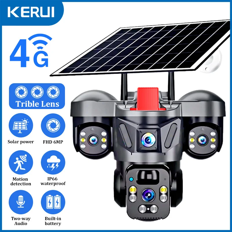 KERUI Outdoor PTZ 6MP 4G SIM W - Home Security And Cctv 评论和价格