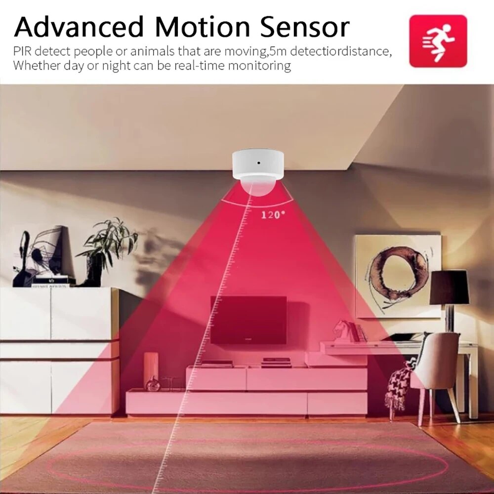 Zigbee Mini PIR Motion Sensor  - Home Security With Alarm 评论和价格